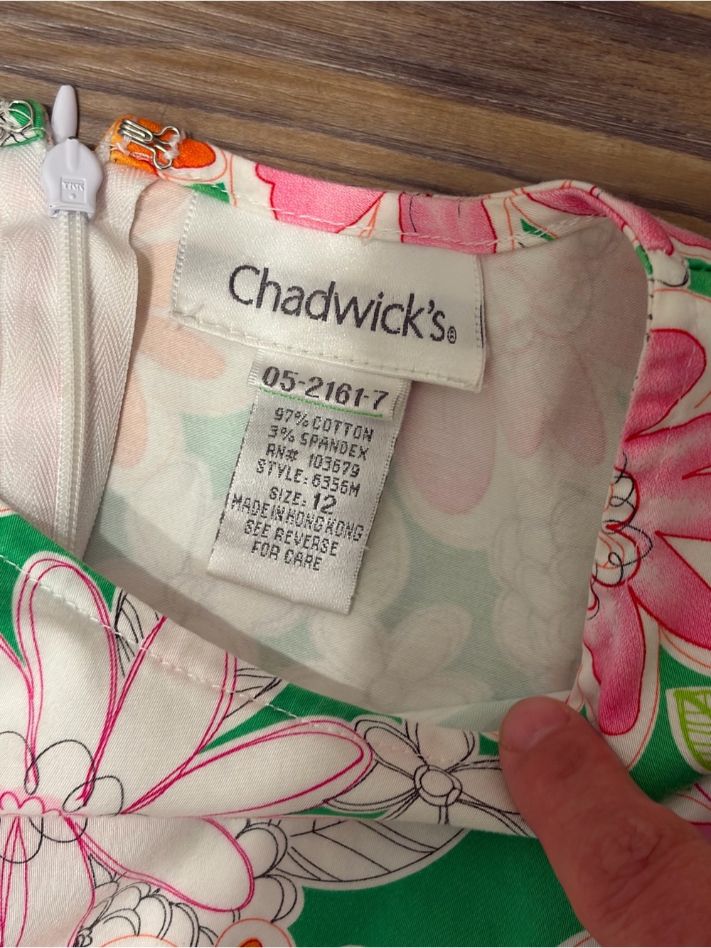 Chadwicks Green Floral A-Line Midi Dress with Pink & Orange Blooms - Picture 6 of 12